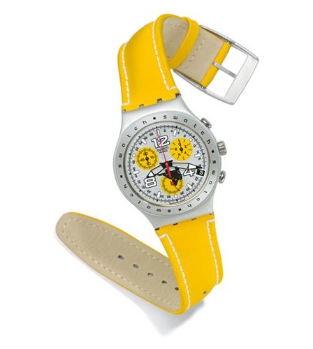 Reloj swatch amarillo de hombre new arrivals